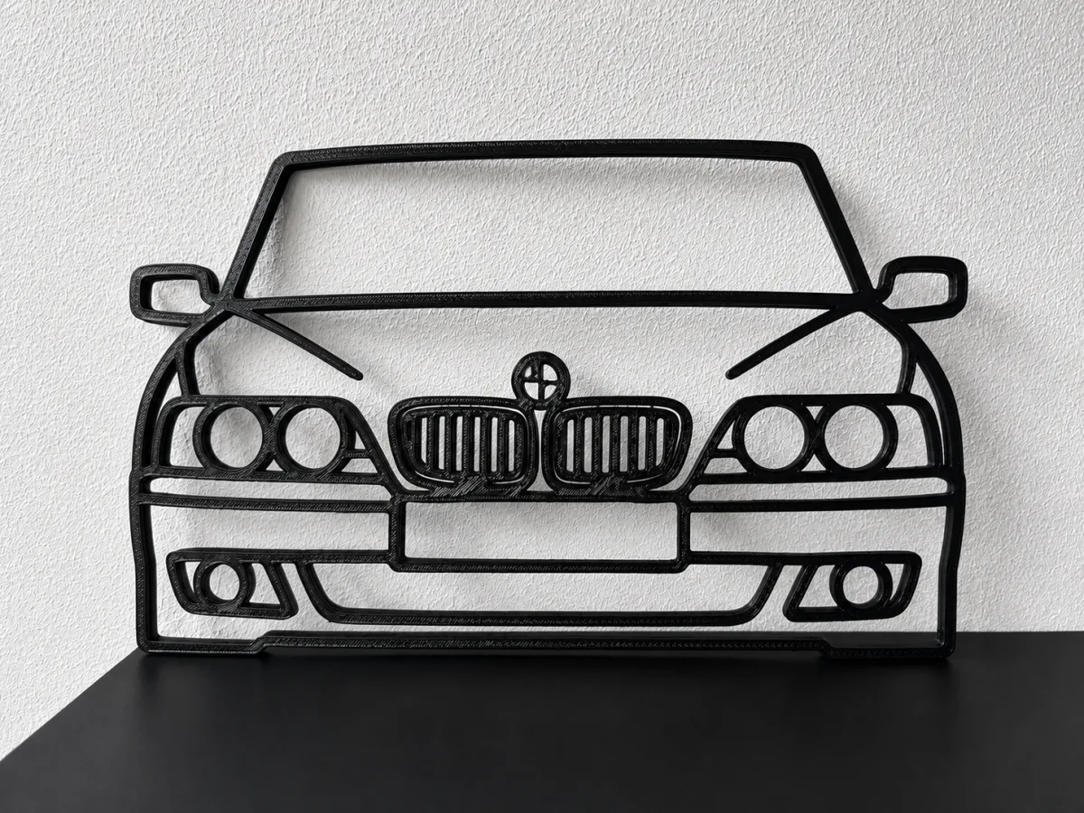 Face avant de BMW E39 - Décoration murale - Impression 3D PLA noir
