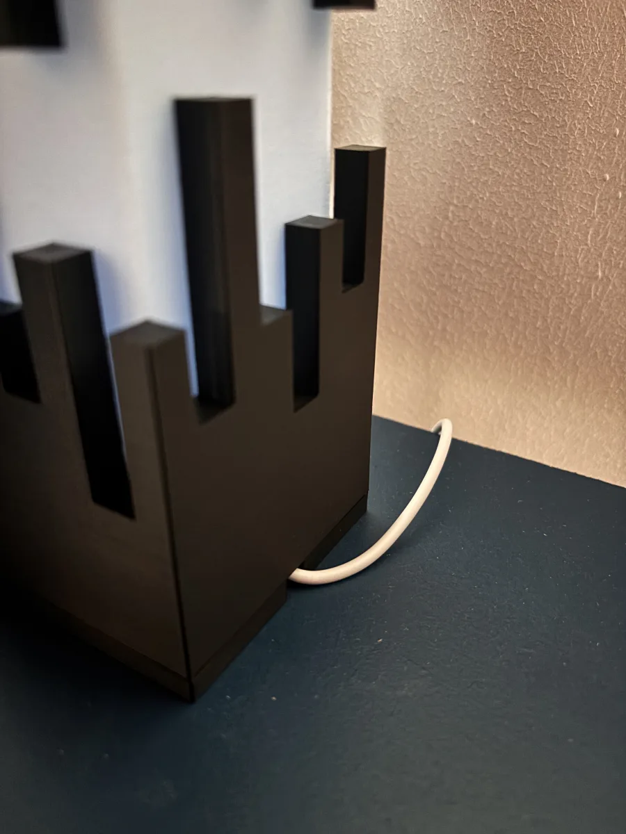 Lampe design imprimée en 3D – Effet lumineux bleu phosphorescent - photo 4