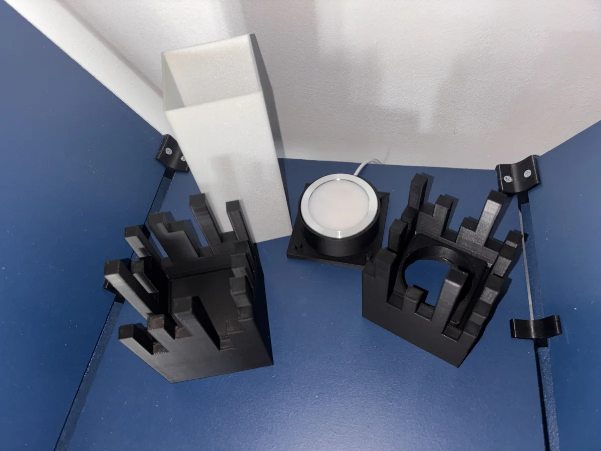 Lampe design imprimée en 3D – Effet lumineux bleu phosphorescent - photo 5