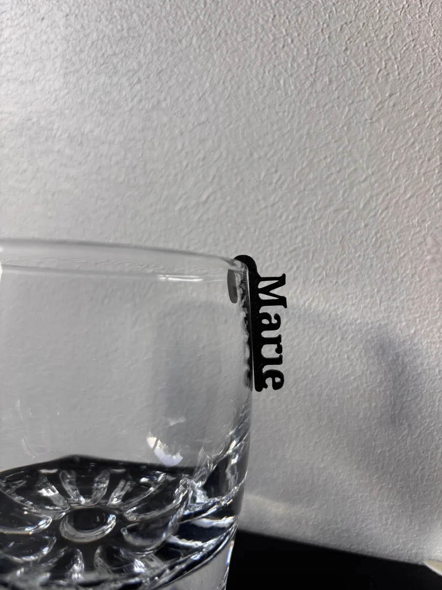 Marque-verre prénom personnalisé | Déco table anniversaire mariage | Impression 3D - photo 3